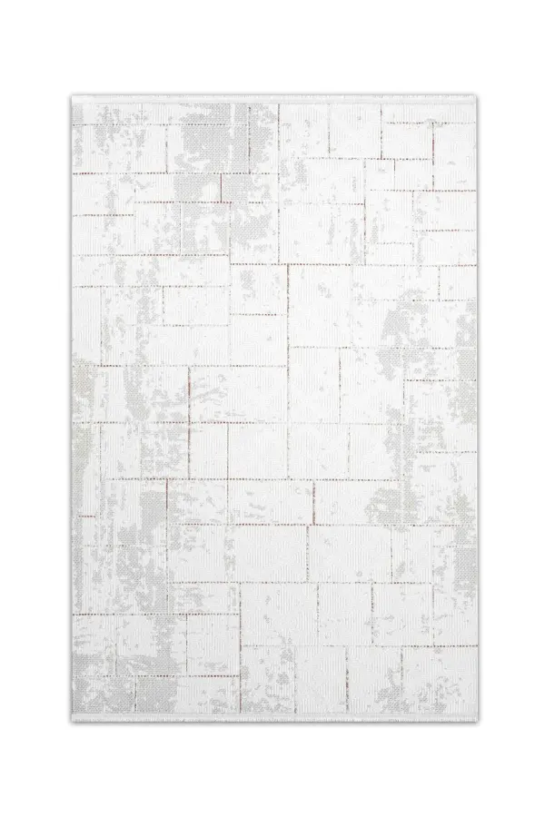 Hermes Krem Bej Geometik Desenli Halı - HU04A