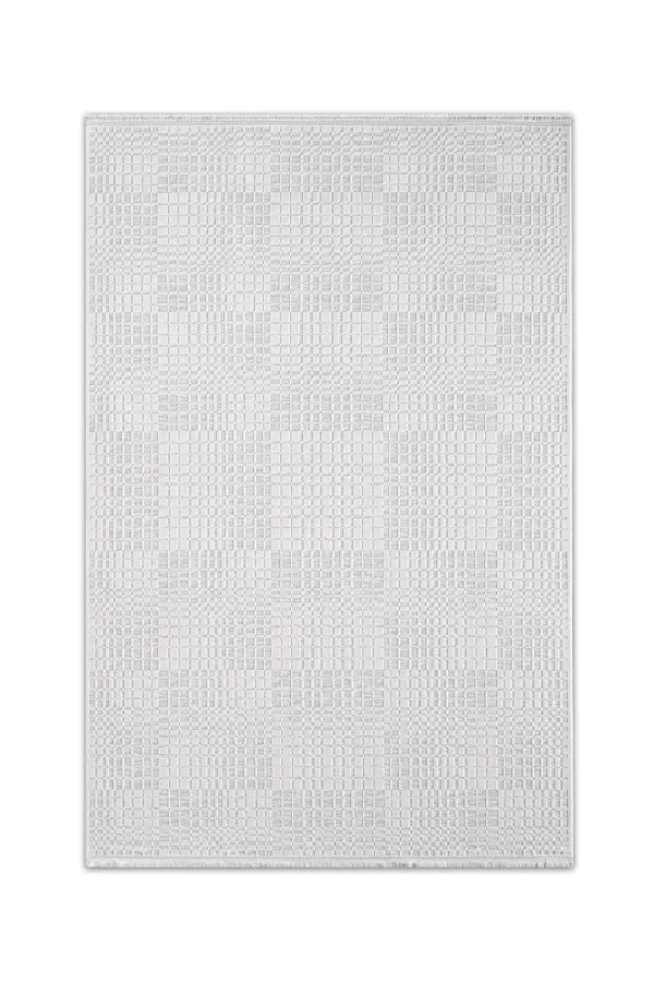 Seren Gri Bej Geometik Desenli Halı - NF01A