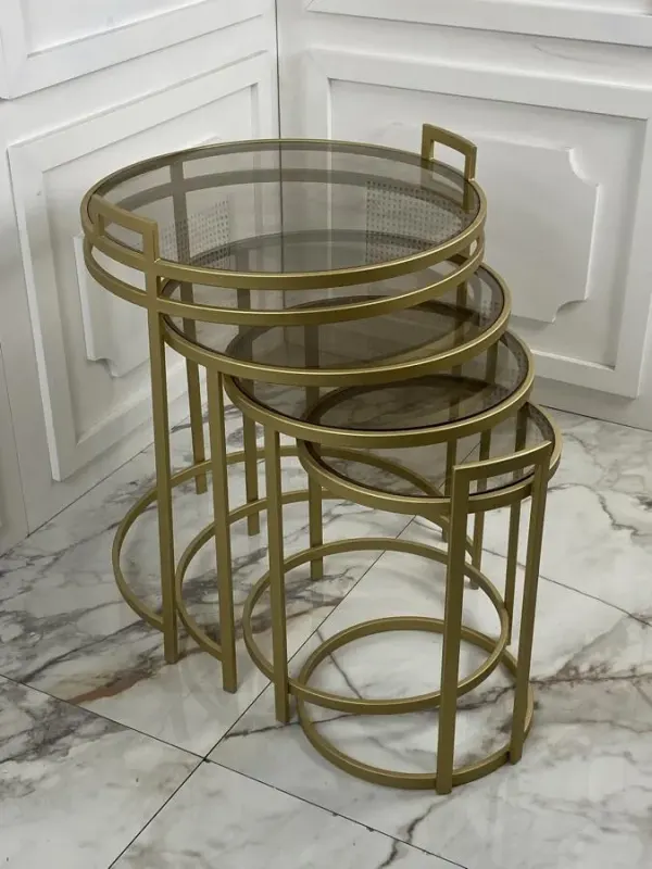 Velto Zigon Sehpa - Gold 4lü